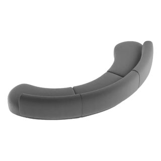 Collector Curved Hug Sofa in Charcoal by Ferrianisbolgi For Sale