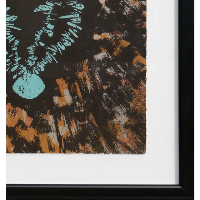 1981 Teal, Brown and White Toned Modernist Figurative Print of a Native Elder by Amado Maurilio Pena For Sale In Houston - Image 6 of 10