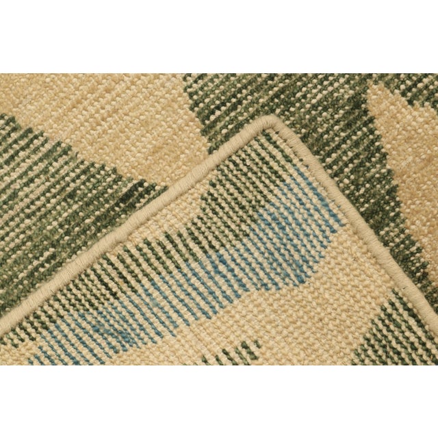 Rug & Kilim Rug & Kilim’s Graphic Brushstroke Rug in Green and Gold, 5x8 For Sale - Image 4 of 6