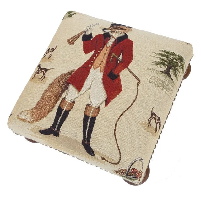 English 00 the Hon Freddie Fox Tapestry Footstool For Sale - Image 3 of 3