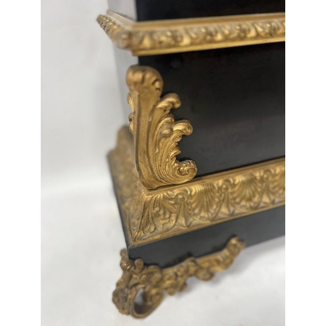 Metal Napoleon III Bronze and Marble Mantelpiece Set, 1800s, Set of 3 For Sale - Image 7 of 16