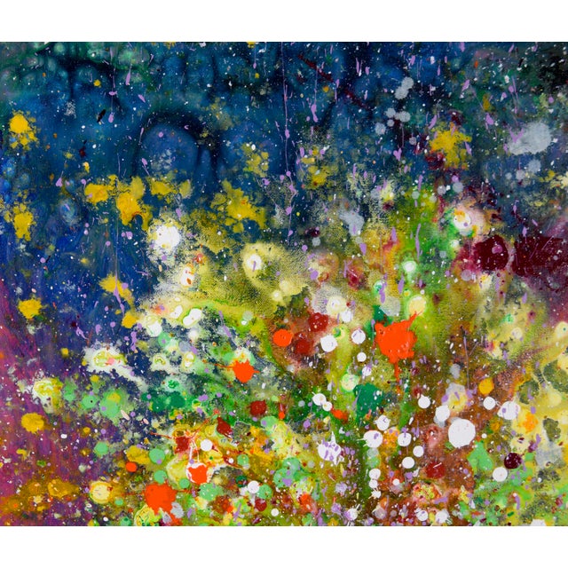 Op Art "Splash" - Abstract Expressionist Composition in Acrylic on Canvas by Charles David Francis For Sale - Image 3 of 9