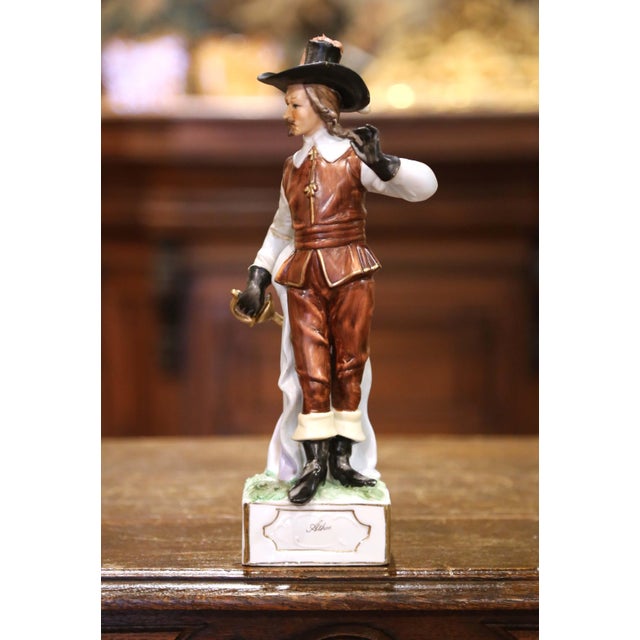 White Mid-Century French Porcelain Figurines of the “Four Musketeers”- Set of 4 For Sale - Image 8 of 18