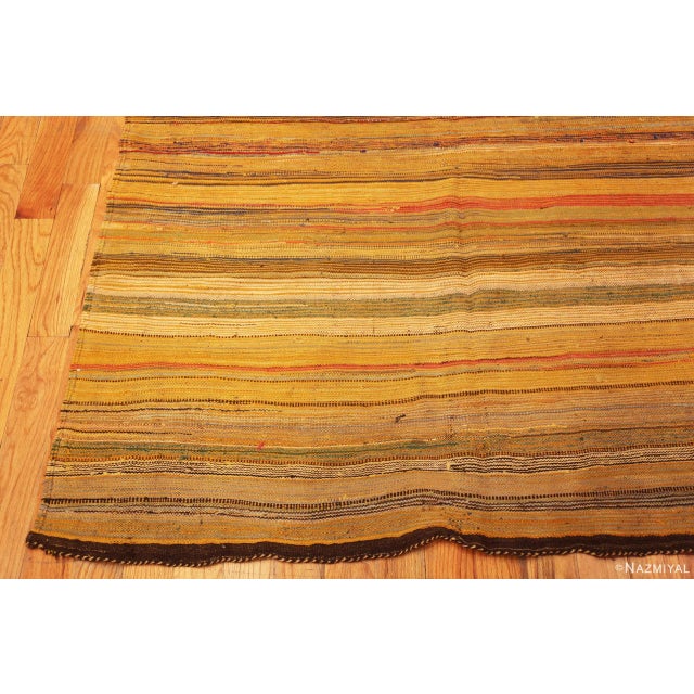 Mid 20th Century Nazmiyal Collection Warm Colors Vintage Moroccan Flatweave Rug For Sale - Image 5 of 6