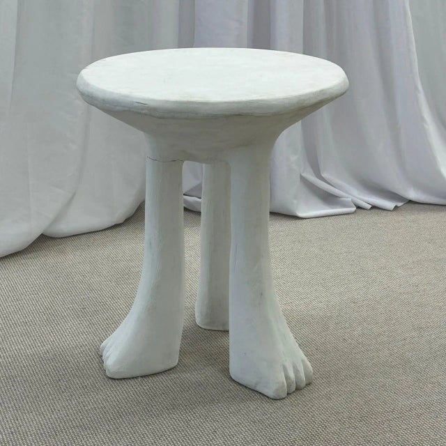 White Vintage Mid-Century Modern John Dickinson Africa Side / End Table, Artist Signed For Sale - Image 8 of 13