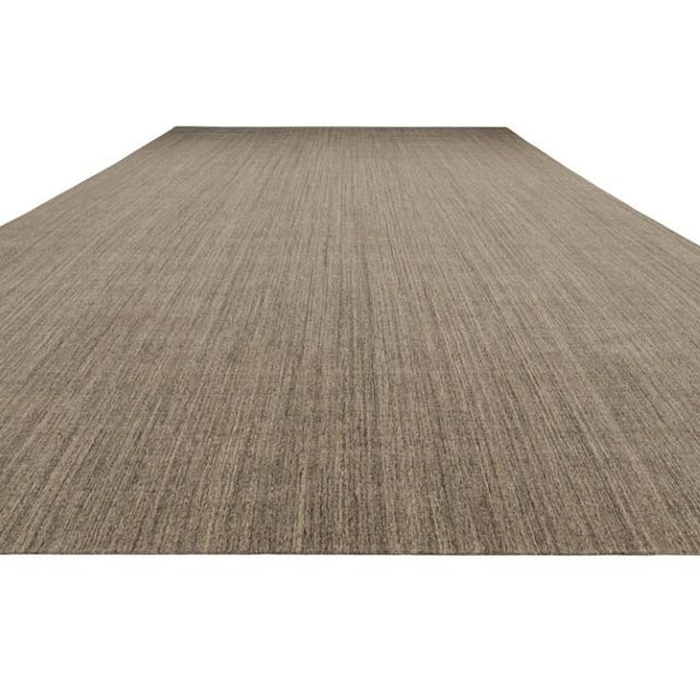 2010s Rug & Kilim’s Oversized Modern Textural Rug With Beige and Gray Striae - 13x18 For Sale - Image 5 of 7