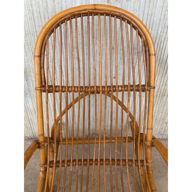 Wood Midcentury Bamboo Rocking Chairs in the Style of Franco Albini, Italy For Sale - Image 7 of 16