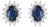 14k Oval Sapphire and Diamond Halo Wedding Stud Earrings- a Pair For Sale