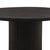 Modern round black finish mango wood dining table with pedestal base and hand chiseled edge detail. Simple minimalist...