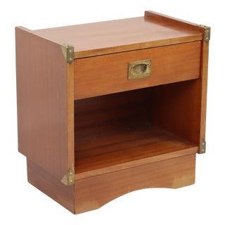 Vintage Campaign Bedside Table by Gautier, France, 1960s For Sale