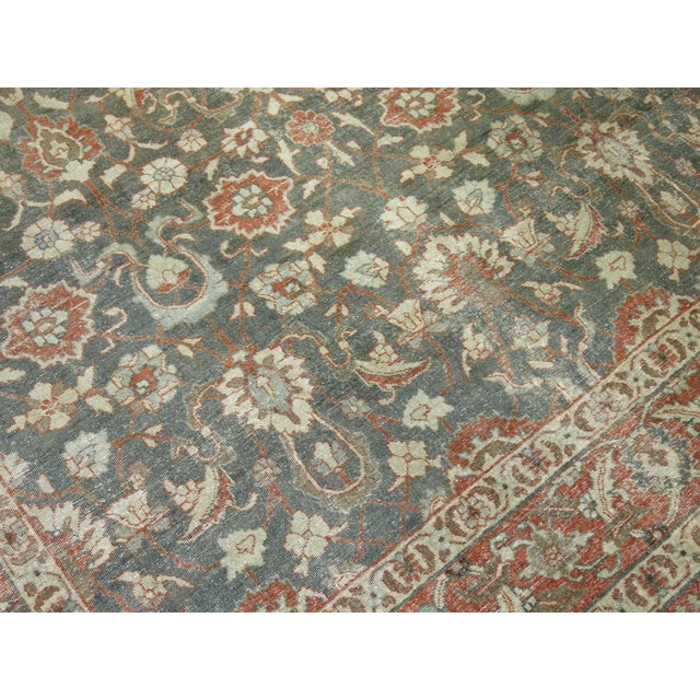 1920s 1920s Charcoal Sage Tabriz Rug, 8' X 11'6'' For Sale - Image 5 of 10