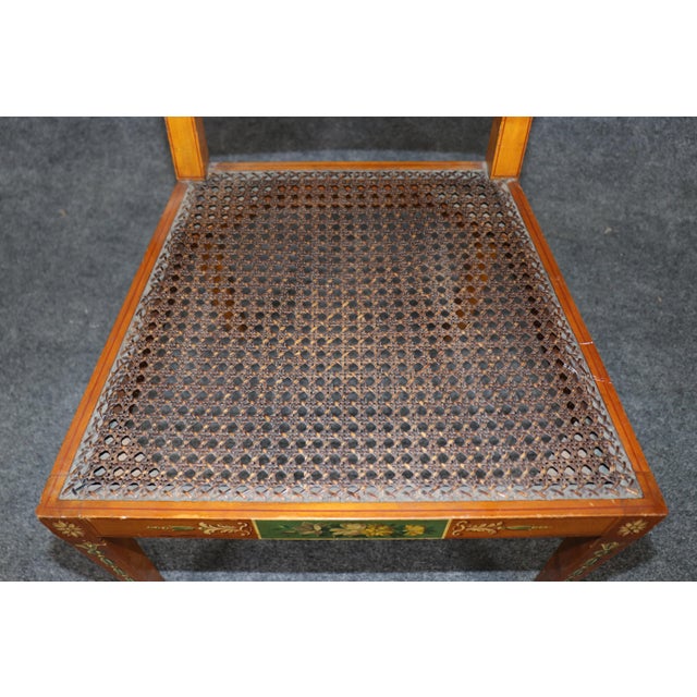 Pair Antique 19th C Gillow & Co Adams Style Cane Back Side Chairs For Sale - Image 10 of 12