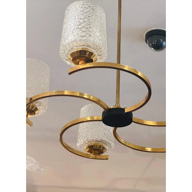 1960s French 1960s Arlus Golden Glass Pendant Mid Century For Sale - Image 5 of 10