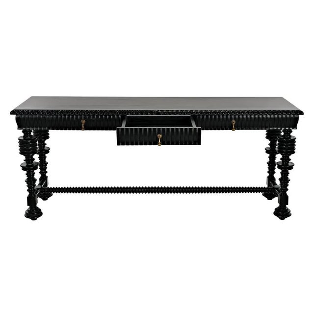 Noir Portuguese Console, Hand Rubbed Black For Sale - Image 4 of 5