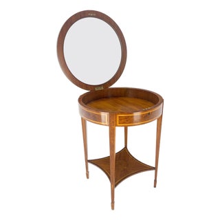 Very Fine Round Glass Top Showcase Inlaid Burl Lamp Table Stand Maitland-Smith For Sale