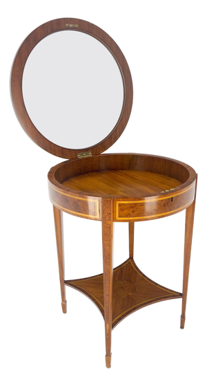 Very Fine Round Glass Top Showcase Inlaid Burl Lamp Table Stand Maitland-Smith
