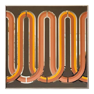 Verner Panton Style "Chain Reaction" Graphic Mirror, 1975 For Sale