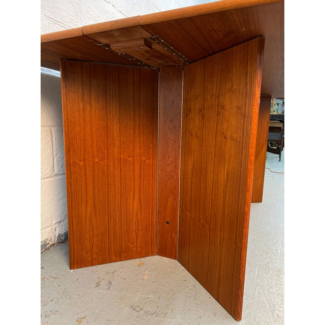 Mid 20th Century Mid-Century Teak Drop Leaf Dining Table by Nordisk Andels-Eksport of Denmark For Sale - Image 5 of 17