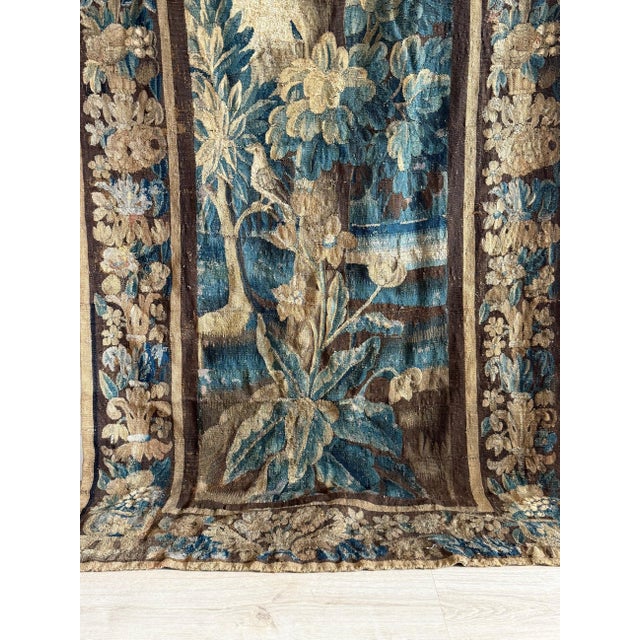 Brown Rare 17th Century French Verdue Tapestry/Portiere Door Hanging from Correze For Sale - Image 8 of 12
