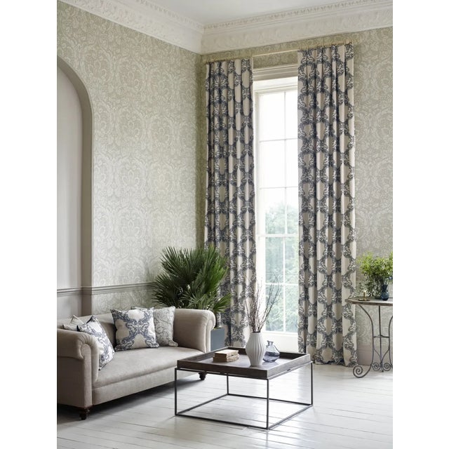 With an embroidered blanket stich outline Gunnersbury is a contemporary interpretation of a classic damask design on a...