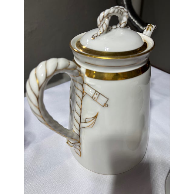 Elegant antique Haviland & Co. Limoges porcelain coffee service, crafted in France during the late 19th century. This...