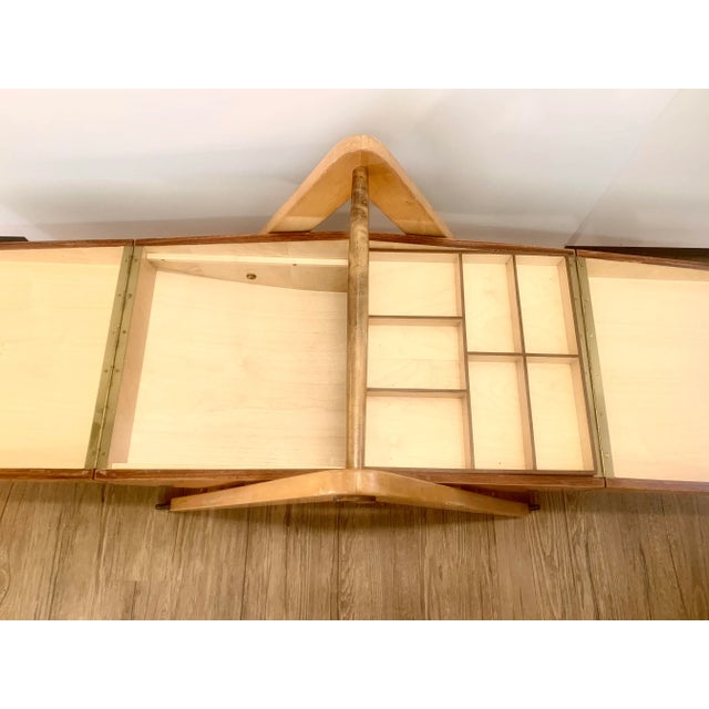 Tan Mid-Century Marquetry Sewing Table For Sale - Image 8 of 12
