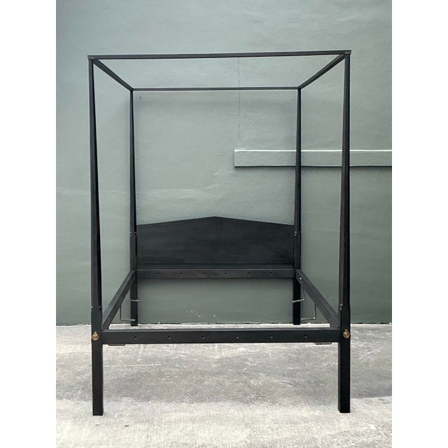 Late 20th Century Vintage Boho Shaker Style Full Canopy Bed For Sale - Image 5 of 12