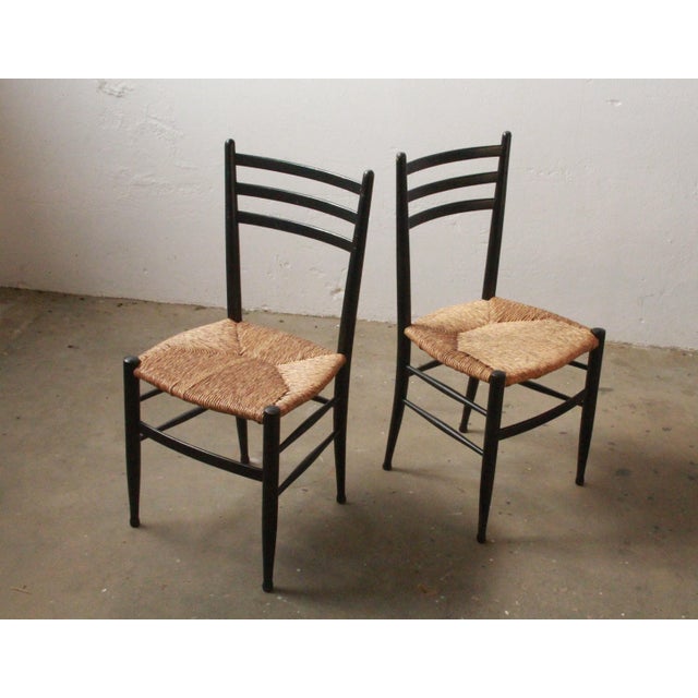 Italian Papercord Dining Chairs, 1950s, Set of 4 For Sale - Image 4 of 18