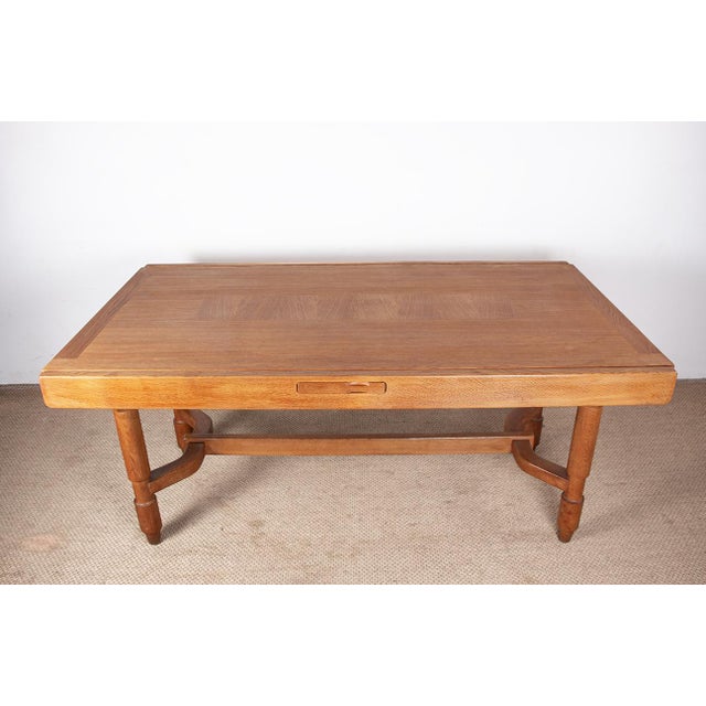Large Extendable Dining Table in Oak by Guillerme and Chambron for Votre Maison, 1960 For Sale - Image 17 of 18