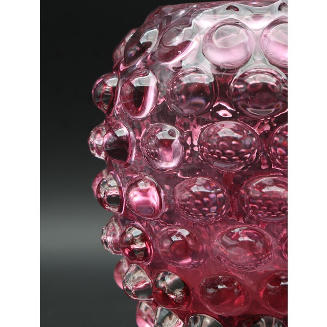 Italian Extraordinary Pink Barovier E Toso Bugnato Vase For Sale - Image 3 of 12