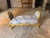 Wood Vintage French Boudoir Bench Blue Damask Upholstery For Sale - Image 7 of 7