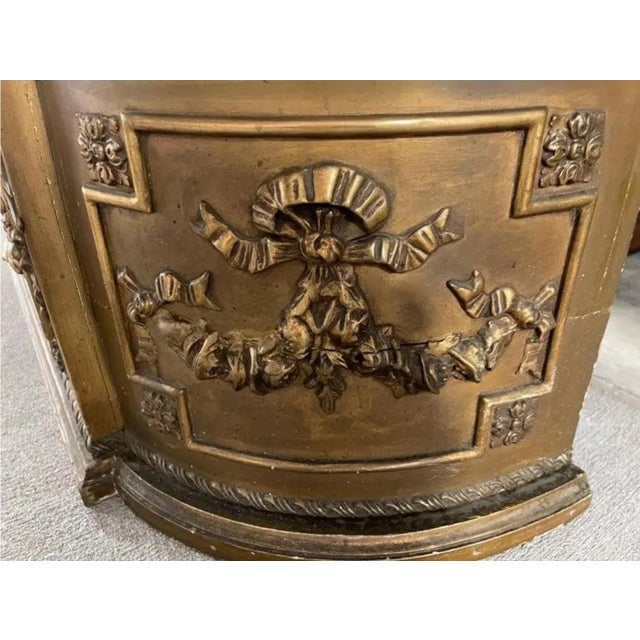 French Planter or Jardiniere in Plaster and Wood With Bows and Garland, 19th Century For Sale - Image 4 of 7
