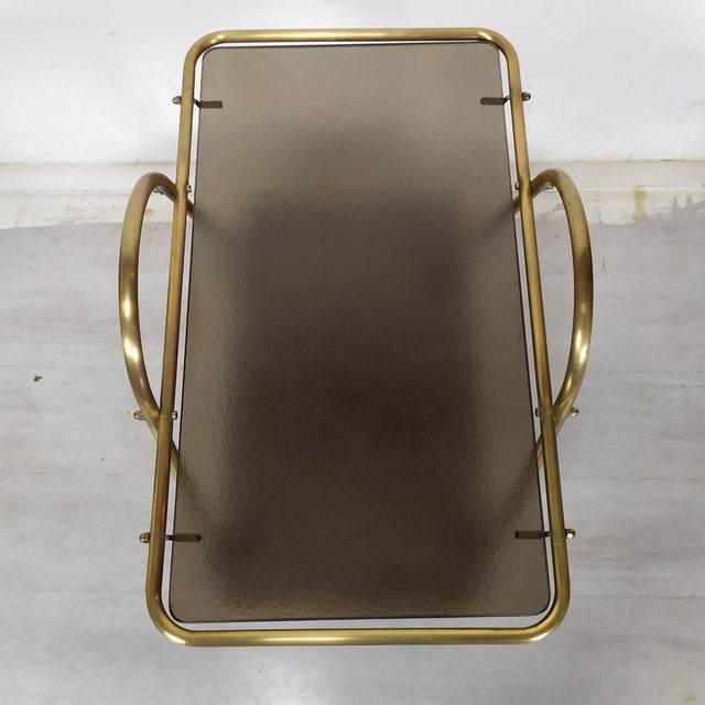 Vintage Brass Bar Trolley, 1950s For Sale - Image 9 of 15
