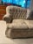 Late 20th Century English Tufted Roll Arm Cream Damask Sofa With Three Down Filled, Removable, Reversible Cushions in Perfect Condition- Final Discounted Price! For Sale - Image 5 of 11