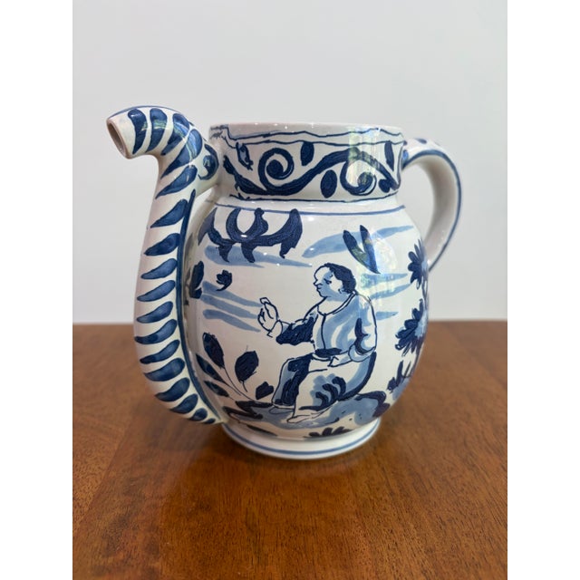 Blue Vintage Oud Delft Colonial Williamsburg Posset Pot Mixing Jug Holland C50 For Sale - Image 8 of 13