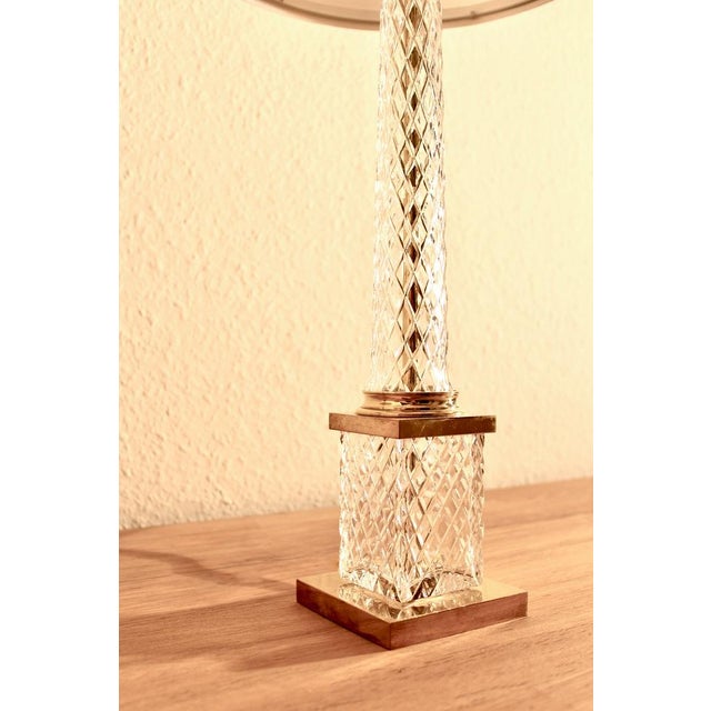French Art Deco Cut Glass Table Lamp, 1920s For Sale - Image 4 of 5