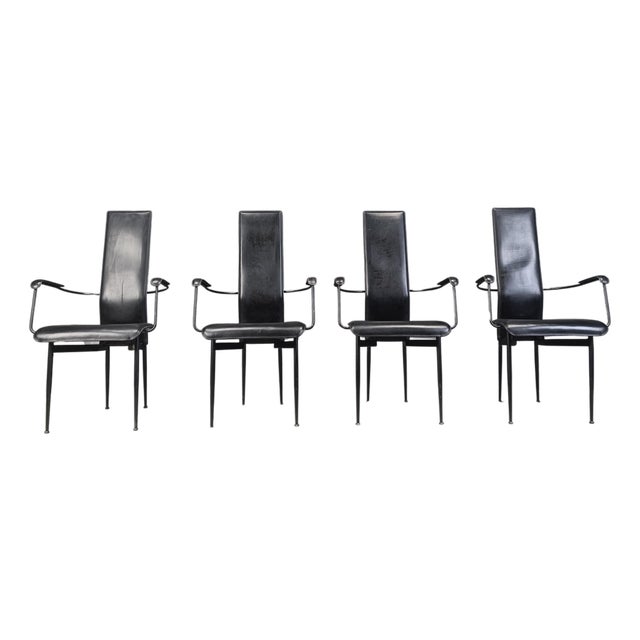 Vintage S44 Dining Chairs by Giancarlo Vegni for Fasem, 1980s, Set of 4 For Sale