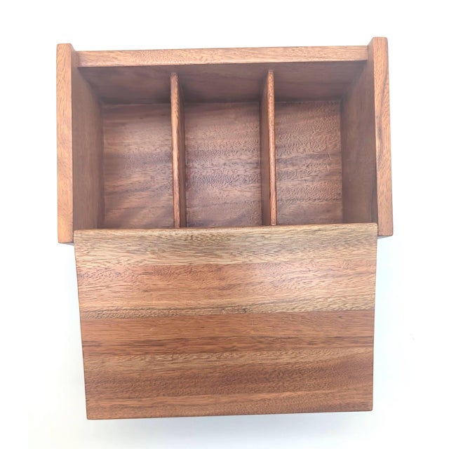 Late 20th Century Handcrafted Wood Jewelry Box With Decorative Sterling Silver Plaque For Sale - Image 10 of 14