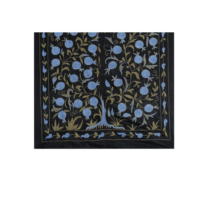Mid-Century Modern Silk Suzani From Uzbekistan - Wall Hanging Decor For Sale - Image 3 of 9
