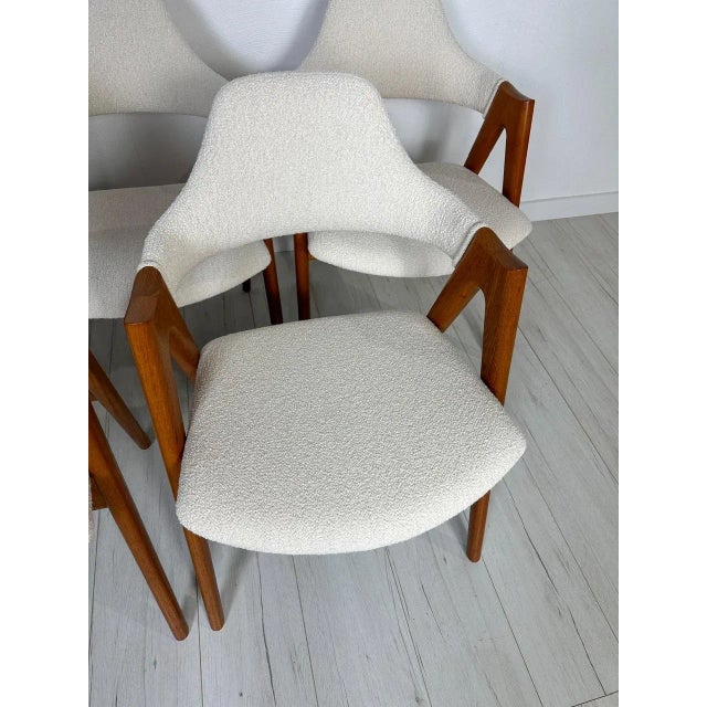 Wood Danish Compass Dining Chairs in Teak by Kai Kristiansen for Sva Møbler, 1950s, Set of 6 For Sale - Image 7 of 11