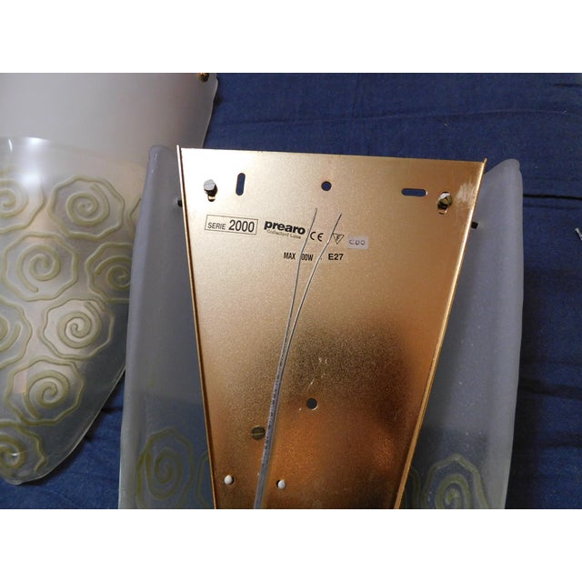 20th Century Frosted Shield Sconces, a Pair For Sale - Image 9 of 9