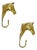 Mid 20th Century Pair Vintage Brass Equestrian Horse Wall Coat Hooks For Sale