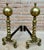 18th American Chippendale Style Brass Cannonball Andiron Firedog with Log Stops For Sale - Image 17 of 18