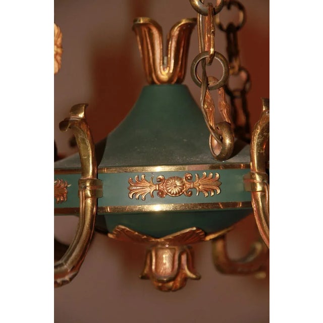 Vintage Empire Style Bronze Chandelier For Sale - Image 4 of 9