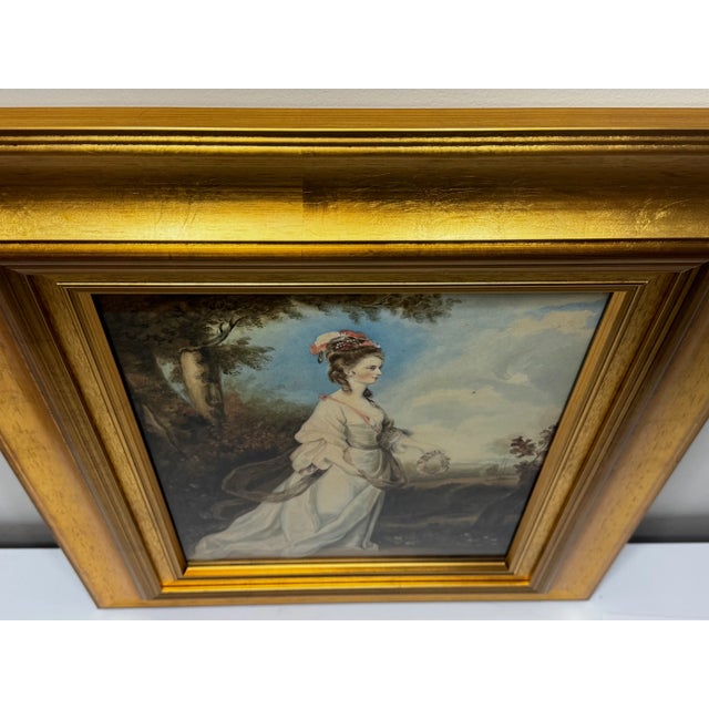 Sky Blue 18th Century Portrait Painting Aurora Ascending Countess Lady Jane Stanhope in the Light of Dawn After Joshua Reynolds For Sale - Image 8 of 18