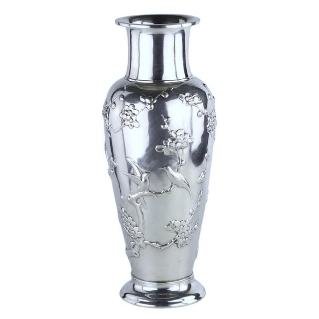 Silver Vase in the style of Japanese from Tiffany & Co., Usa, 1928 For Sale - Image 3 of 7