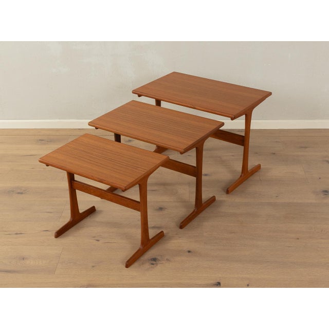 Brown Vintage Nesting Tables by Kai Kristiansen for Vildbjerg Møbelfabrik, 1960s, Set of 3 For Sale - Image 8 of 8