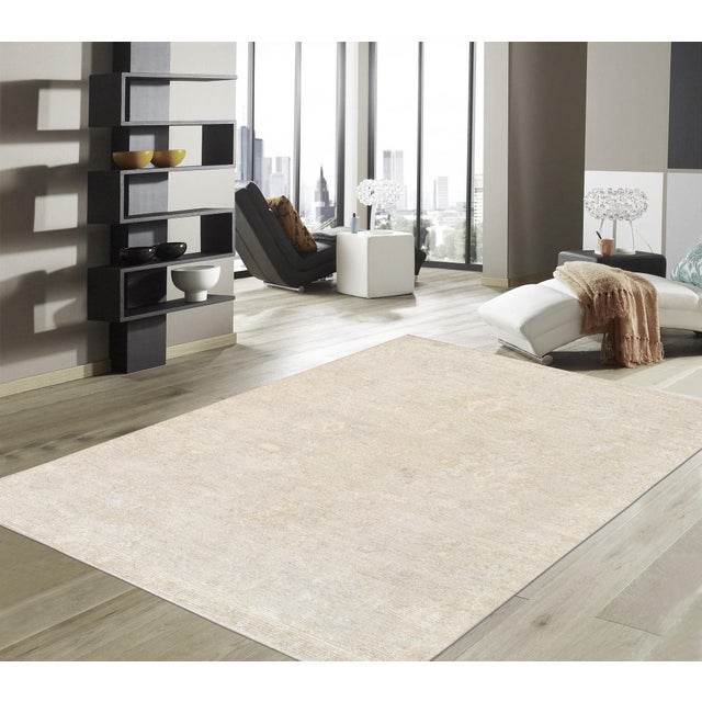 Pasargad Home Oushak Beige Wool Area Rug- 9' 3'' X 12' 3'' For Sale - Image 4 of 4
