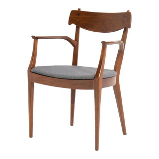 Drexel Declaration Kipp Stewart Walnut Rosewood Dining Armchair Mid Century For Sale