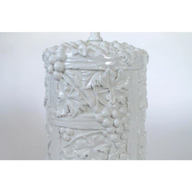 Italian Ceramic Table Lamp W/ Grapevine Motif For Sale - Image 9 of 11